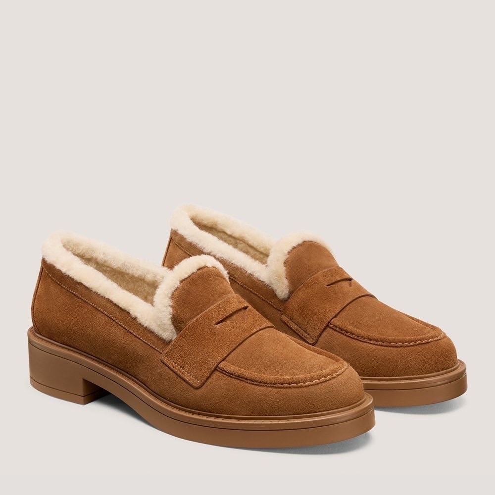 Stuart Weitzman Celia Lite Genuine Shearling Loafers 8.5